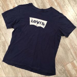 Levi’s classic logo tee navy with white spellout M